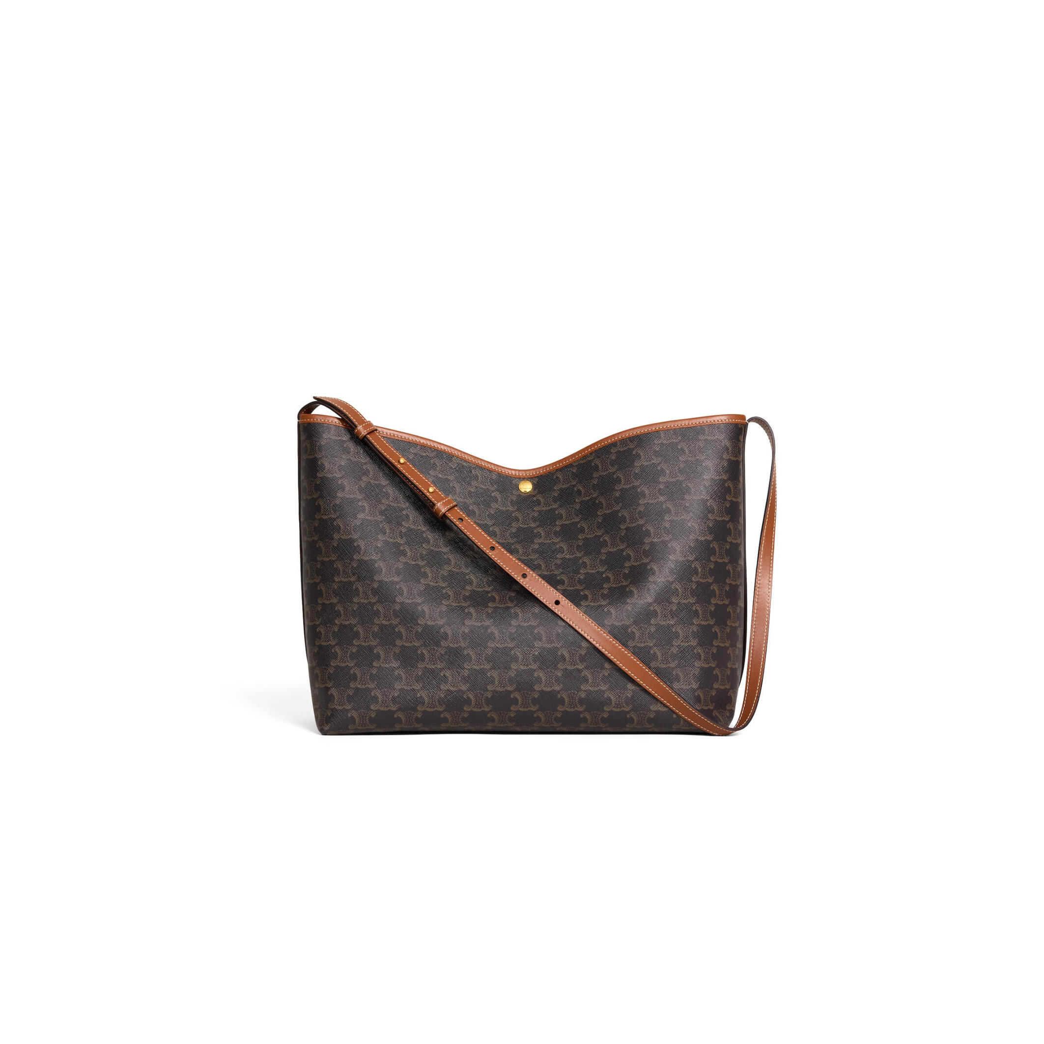 CELINE SOFT SHOPPER BAG IN TRIOMPHE CANVAS AND CALFSKIN 123912GXC.04LU (32.5*24.5*14cm)